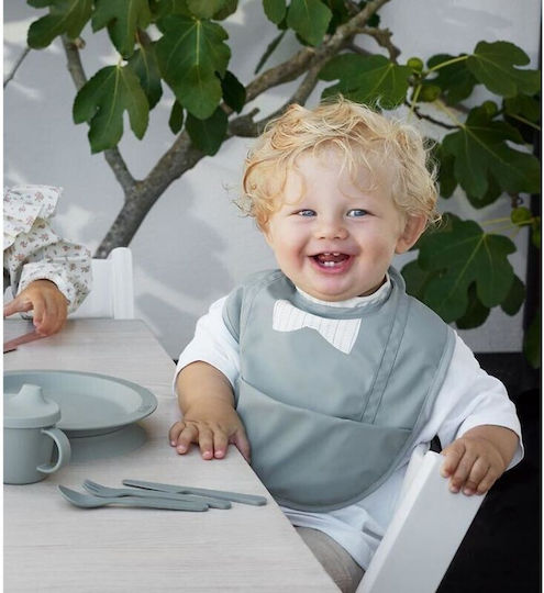 Elodie Details Bib Fabric with Hoop & Loop Fastener & Pocket Pebble Green for 3 m+