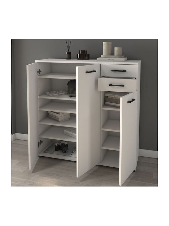 Polly Wooden Shoe Organizer White 108x35x108cm