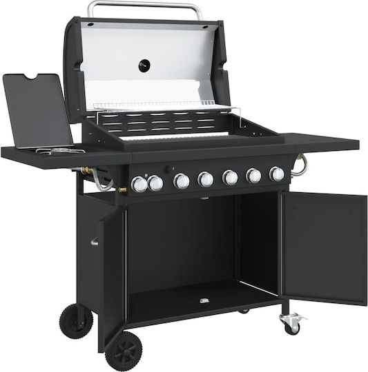 vidaXL Gasgrill Rost 73cmx40cmcm mit 7 cm 18.2kW und Seitenbrenner