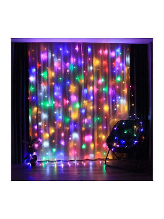 100 Lămpițe LED 3m. x 100buc Multicolore USB tip Perdea 1buc