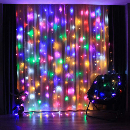 100 Lights LED 3m. x 100cm Multicolor USB type Curtain 1pcs