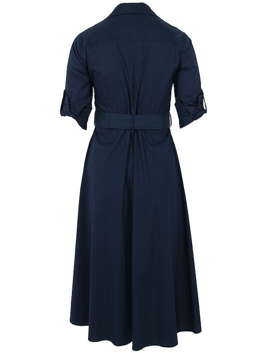 Forel Midi Shirt Dress Dress Blue