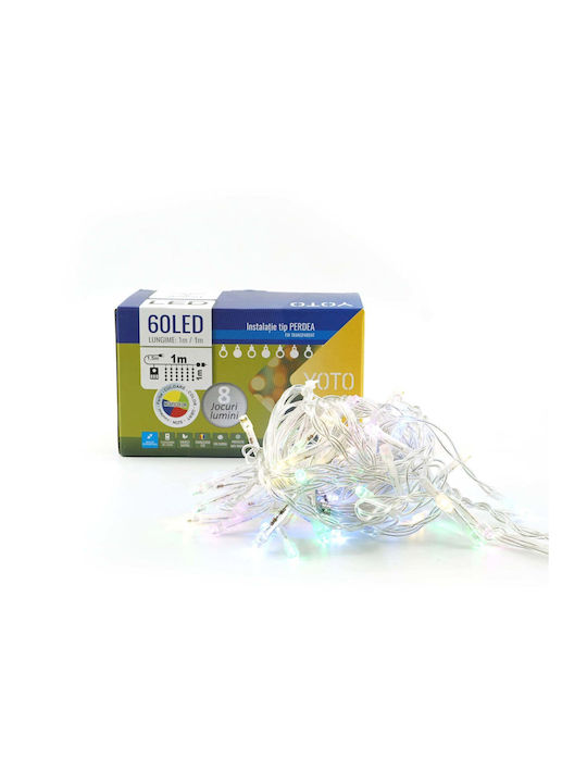 60 Lămpițe LED 1m. x 100buc Multicolore tip Perdea 1buc