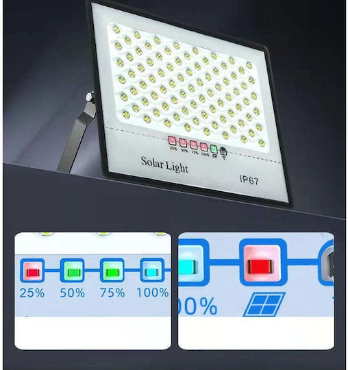 Στεγανός Ηλιακός Προβολέας LED 65W με Αισθητήρα Κίνησης και Τηλεχειριστήριο IP67