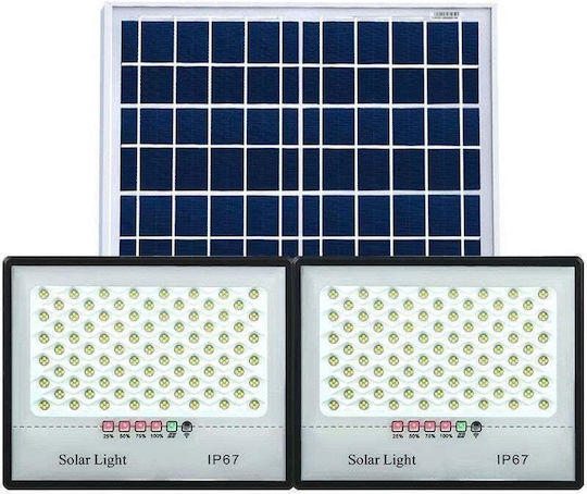 Στεγανός Ηλιακός Προβολέας LED 65W με Αισθητήρα Κίνησης και Τηλεχειριστήριο IP67
