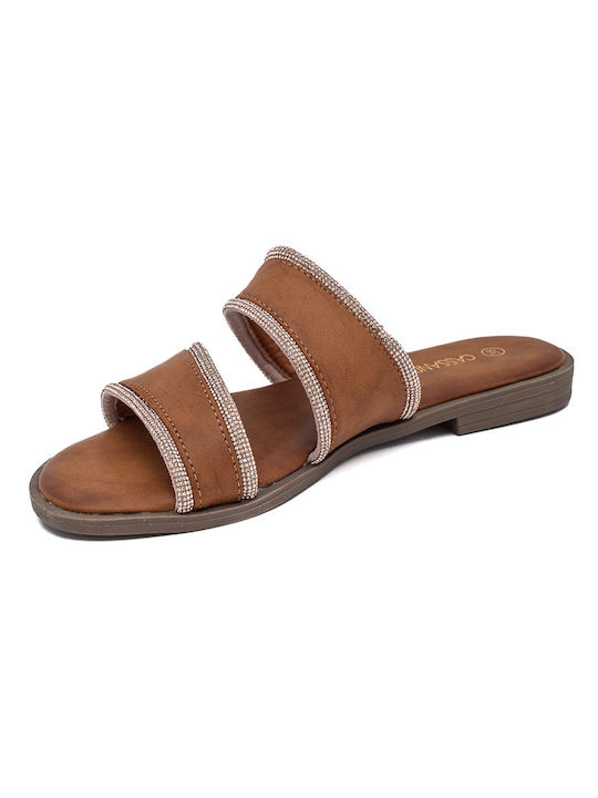 Cassandra Women's Flat Sandals in Brown Color