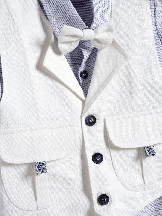 New Life Boys Baptism Suit with Vest 6pcs White