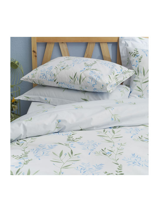 Charalambidis Textiles Κουβερλί Υπέρδιπλο από Βαμβάκι & Πολυεστέρα Γαλάζιο 220x230cm