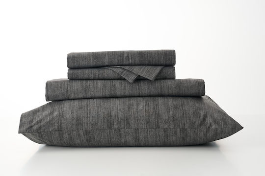 Charalambidis Textiles Κουβερλί Υπέρδιπλο από Βαμβάκι & Πολυεστέρα Μαύρο 220x230cm