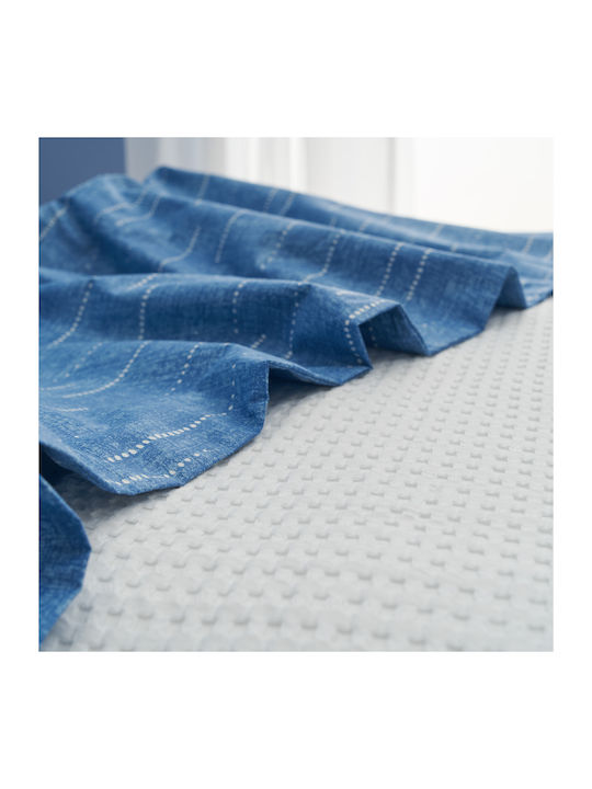 Charalambidis Textiles Κουβερλί Υπέρδιπλο από Βαμβάκι & Πολυεστέρα Μπλε 220x230cm