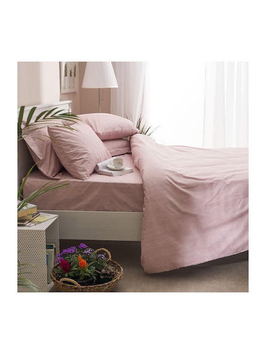 Charalambidis Textiles Κουβερλί Υπέρδιπλο από Βαμβάκι & Πολυεστέρα Ροζ 220x230cm