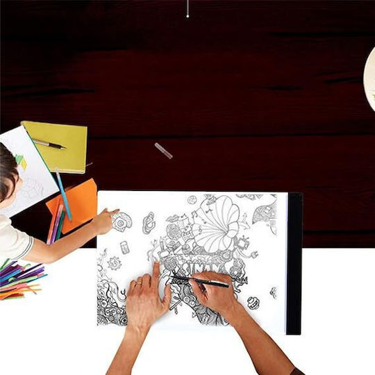 A4 Drawing Board Zola Led Backlight 3 Lighting Levels 1.8w Microusb 23x30.5x0.35 Cm Tran