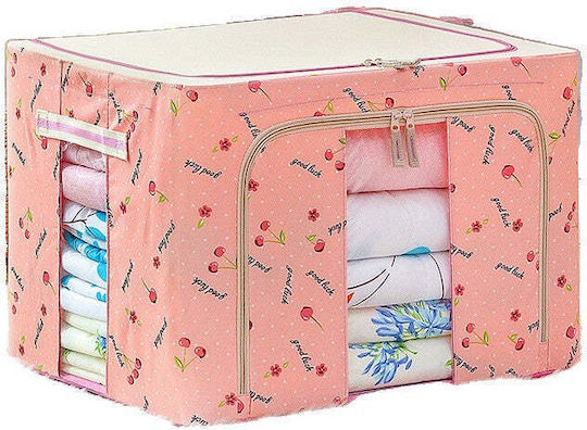 Fabric Storage Box with Lid Pink 40x30x20cm 1pcs