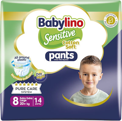 Babylino Sensitive Pants Cotton Soft Πάνες Βρακάκι No. 8 για 20+kg 14τμχ