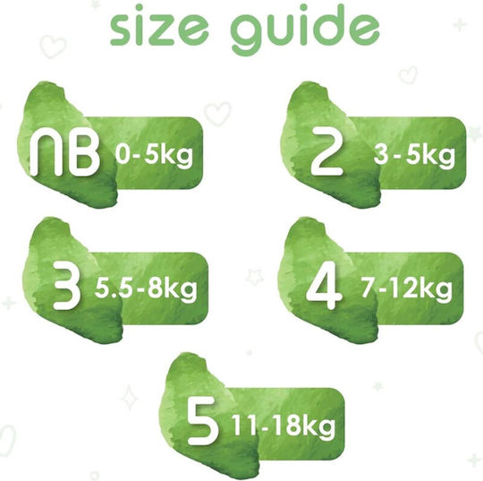 PureBorn Scutece cu bandă adezivă Pineapple Nr. 0 pentru 5+kg 34buc