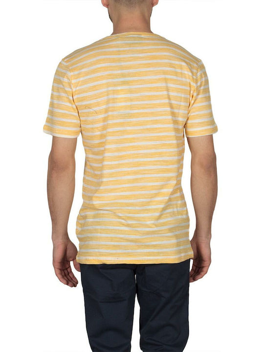 Anerkjendt Men's Short Sleeve T-shirt with Buttons Yellow