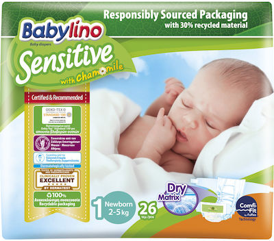 Babylino Scutece cu bandă adezivă Chamomile Sensitive Nr. 1 pentru 2-5 kgkg 28buc