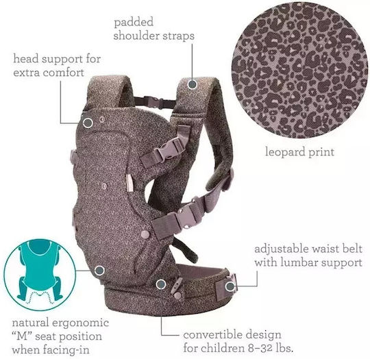 Infantino Classic Carrier Flip 4-in-1 Leopard with Maximum Weight 14.5kg