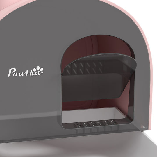 Pawhut Cat Toilet Closed with Filter Pink L43 x W44 x H47cm