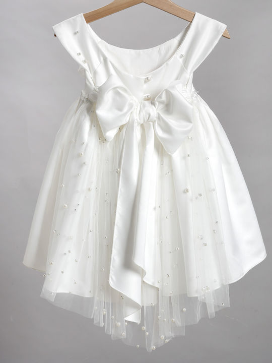 New Life Ecru Baptism Clothing Set with Cardigan , Hat & Dress made of Tulle 3pcs