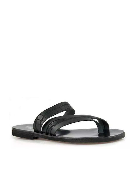 To Be Yourself Women's Flat Sandals in Black Color