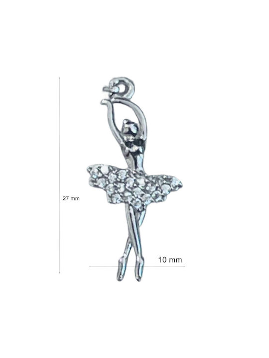 Pandantiv Jolie Argint Sterling 925 Model Balet Zirconiu 27 X 10 Mm 1.1 G