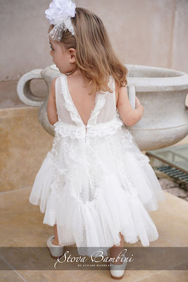 Stova Bambini White Tulle Baptism Dress