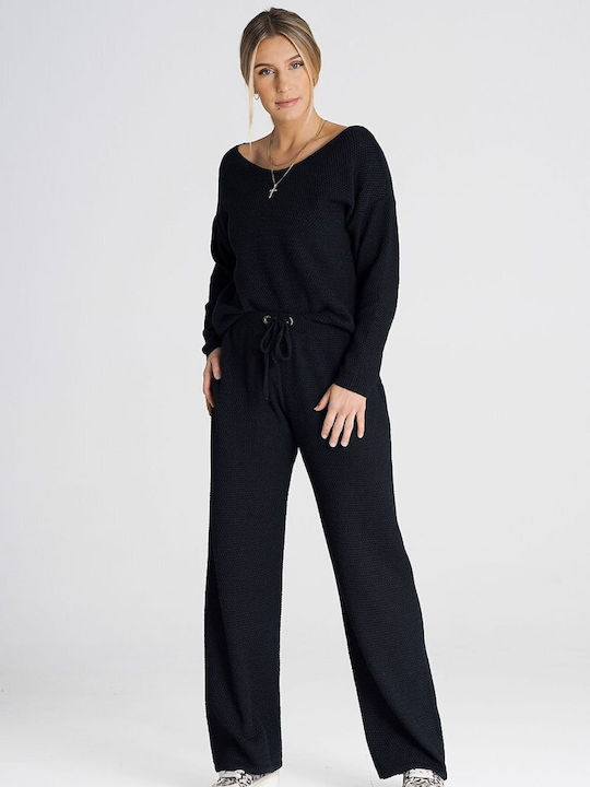 Figl Women's Blue Set with Trousers in Loose Fit