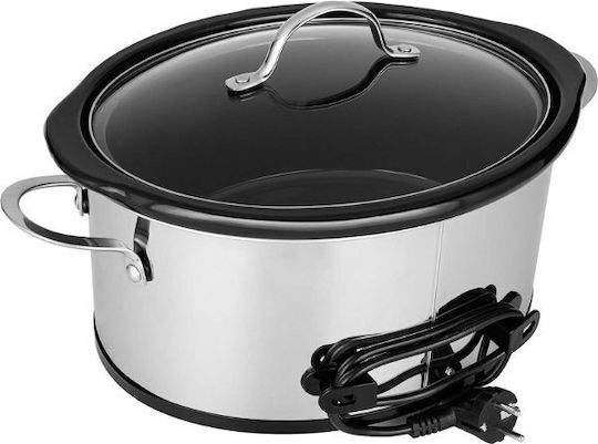Tesla Electronics SlowCook S800 Deluxe Elektrischer Bräter 250W mit Kapazität 5.6Es Silber