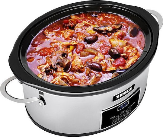 Tesla Electronics SlowCook S800 Deluxe Elektrischer Bräter 250W mit Kapazität 5.6Es Silber