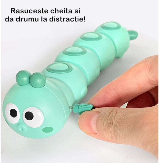 Mechanisches Spielzeug Kinder Flippy Lustige Raupe Schlüssel Spaß Krabbelt Bewegt 15 x 4 cm Grün