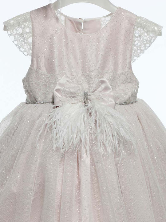 Mi Chiamo Pink Baptism Dress made of Tulle