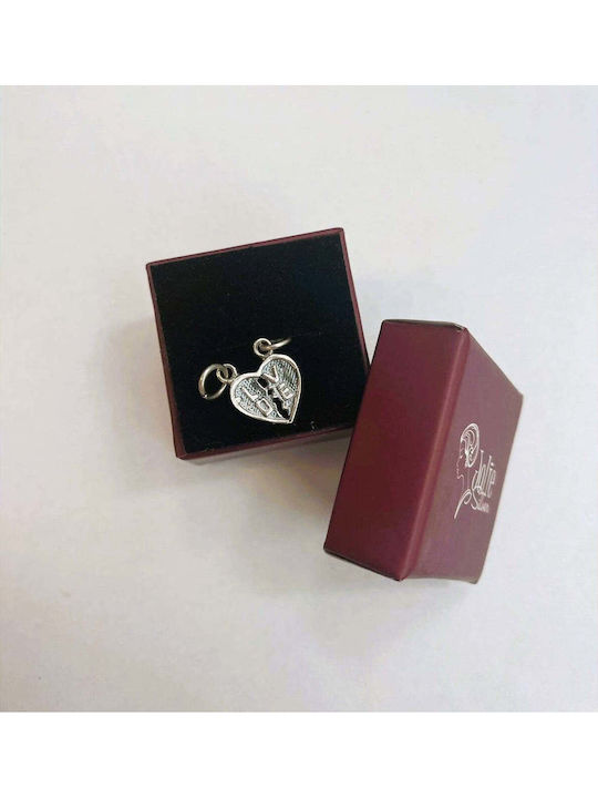Pendant Jolie Silver Sterling Silver 925 Two Half Love Model 1.1 G 1.5 X 1.5 Cm