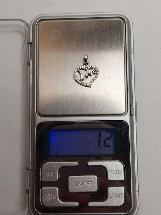 Pendant Jolie Silver Sterling Silver 925 Heart Love Model 1.2 G 1.5 X 1.5 Cm