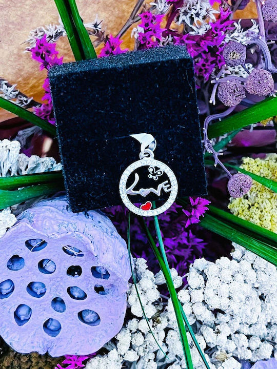 Pendant in 925 Silver Jolie Silver Love Model Heart Butterfly 15 x 15 mm 1.1 g