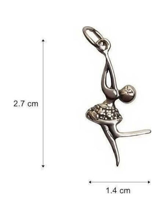 Pandantiv Jolie Argint 925 Argint Sterlin Model Ballerina Patinat 1.1 G 2.7 X 1.4 Cm