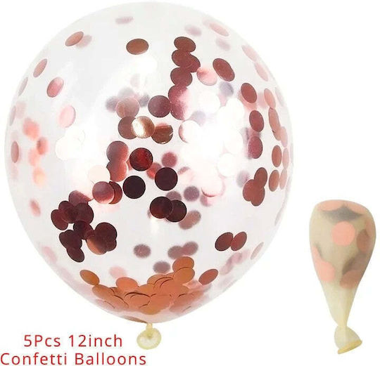 Set 15 Party Balloons Flippy Rose Gold White 30 Cm