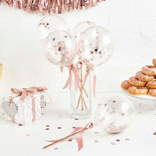 Set 15 Party Balloons Flippy Rose Gold White 30 Cm
