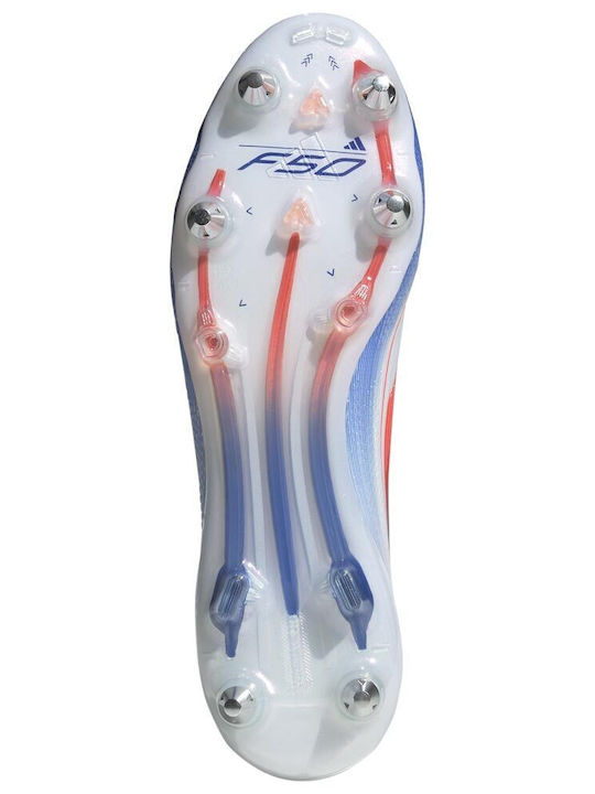 Adidas F50 Elite SG Scăzut Pantofi de Fotbal cu clești Cloud White / Solar Red / Lucid Blue