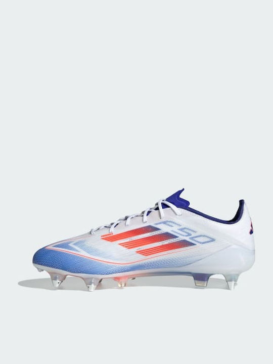 adidas F50 Elite Pantofi de Fotbal cu crampoane Cloud White / Solar Red / Lucid Blue