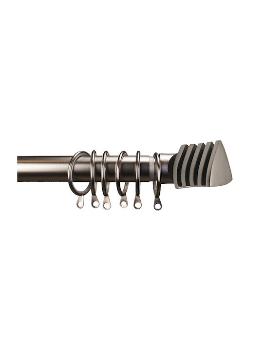 Flamingo Ausziehbar Metallisch Vorhangstange Fishbone Einfach Φ25mm 120-210cm Black Nickel