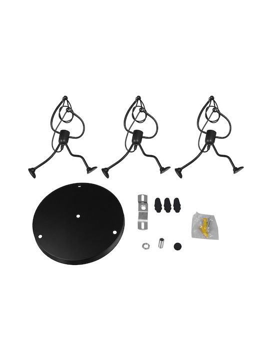 GloboStar Little Man Pendant Light Black with Socket E27 37x35x40cm
