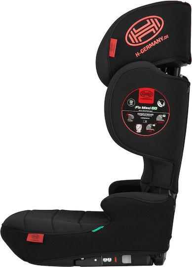 Heynerkids i-Fix Maxi Go Καθισματάκι Αυτοκινήτου High-back Booster i-Size με Isofix Black 15-36 kg