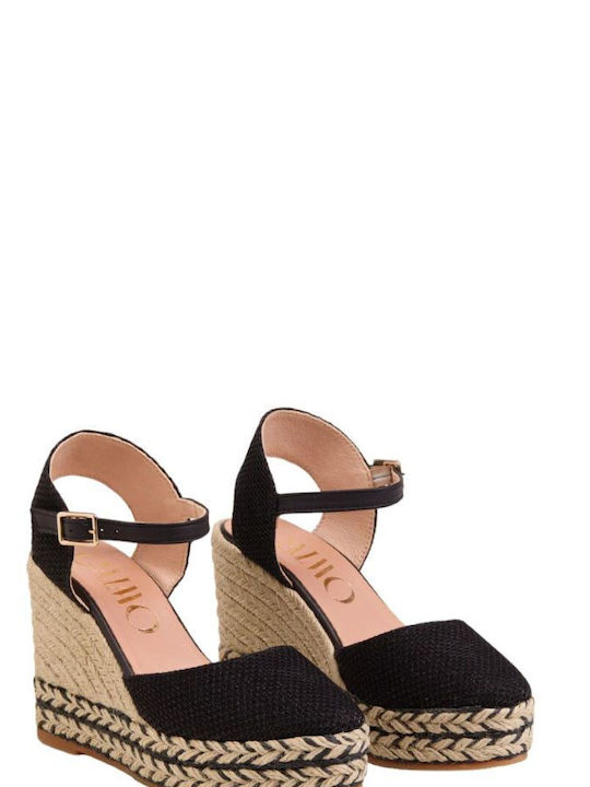 Gaimo Platforme dama în stil espadrile Negre