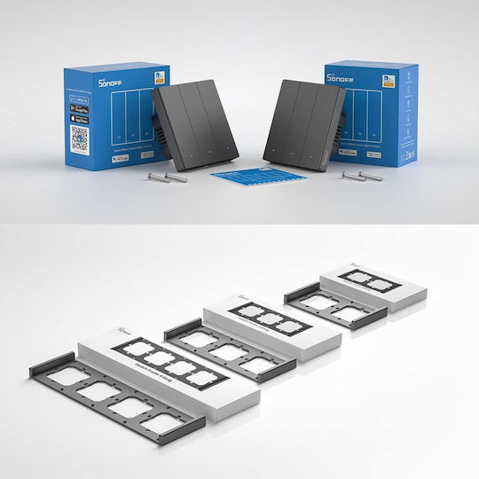 Sonoff M51c80 Vertiefter Elektrische Wandtaster Wi-Fi Einweg Mit Grau Rahmen