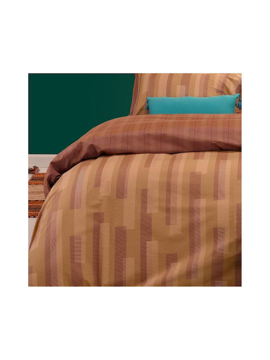 Melinen Archie Double Cotton Duvet Cover 200x245 Caramel