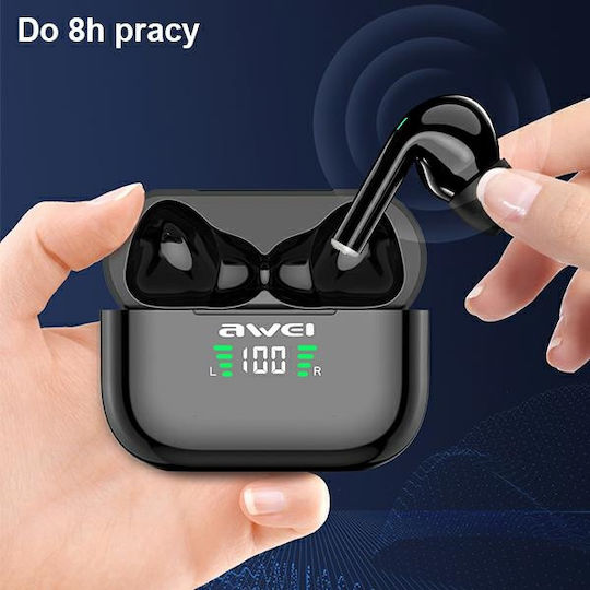 Awei T29P In-ear Bluetooth Handsfree Ακουστικά με Αντοχή στον Ιδρώτα και Θήκη Φόρτισης Μαύρα