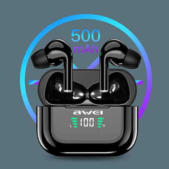 Awei T29P In-ear Bluetooth Handsfree Ακουστικά με Αντοχή στον Ιδρώτα και Θήκη Φόρτισης Μαύρα