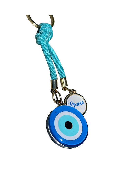 Keychain Greece Eye Light Blue