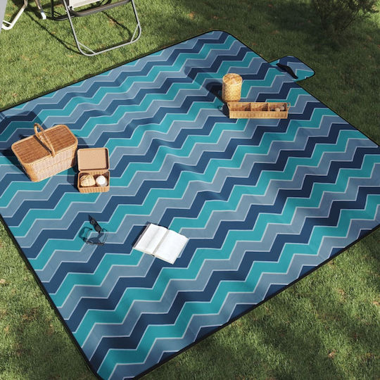 vidaXL Κουβέρτα Πικ Νικ 200x200cm σε Μπλε χρώμα